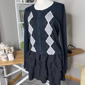 Y2k Argyle Cardigan